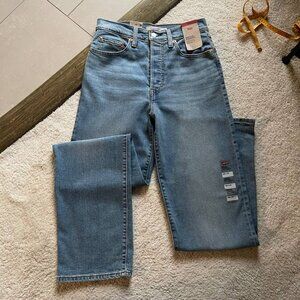 NWT Levi's Ribcage Straight Full Length High Rise Medium Wash Jeans Size 28/32